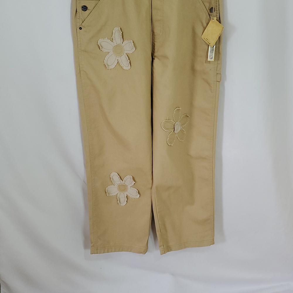 Hybrid & Company Womens Super Comfy Stretch Denim jumpsuit Pants Overalls ~Khaki - Picture 9 of 16